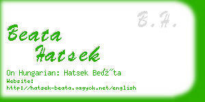 beata hatsek business card